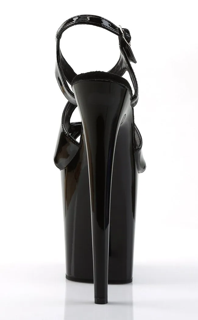 FLAMINGO-831 Black Patent Platform Heels