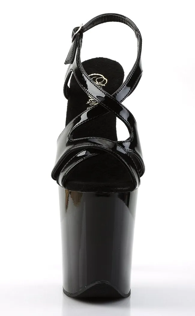 FLAMINGO-831 Black Patent Platform Heels